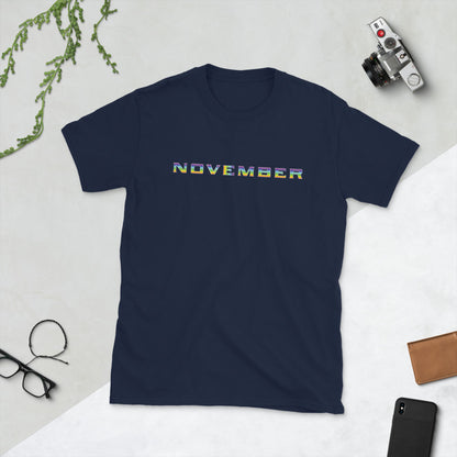 November A11y men's pride tee